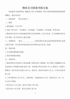 物业公司绩效考核方案