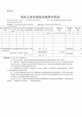 残疾人就业保障金缴费申报表