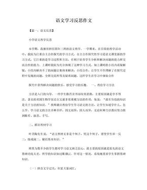 语文学习反思作文