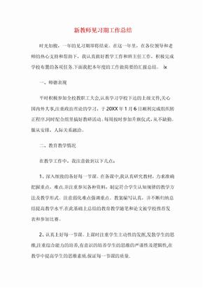 新教师见习期工作总结