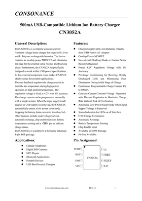 CN3052A锂电池充电IC