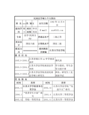 法学硕士个人简历