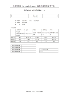 重要干部的人事考绩表格（二）