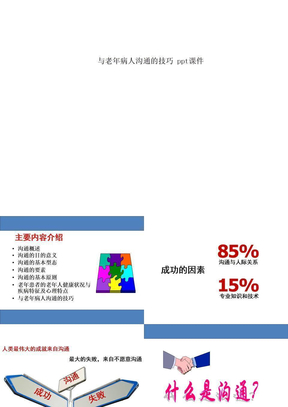 与老年病人沟通的技巧 ppt课件