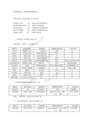 火车票订购系统数据库的物理设计