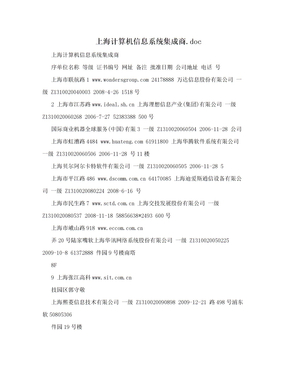 上海计算机信息系统集成商.doc