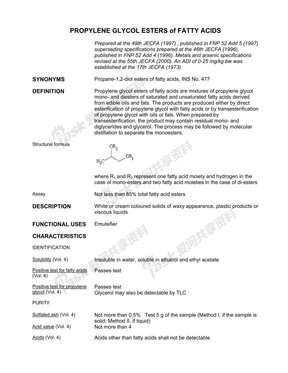 PROPYLENE GLYCOL ESTERS of FATTY ACIDS-丙二醇脂肪酸酯