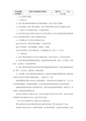知识产权风险应急预案