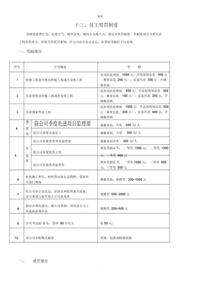 监理公司奖罚制度