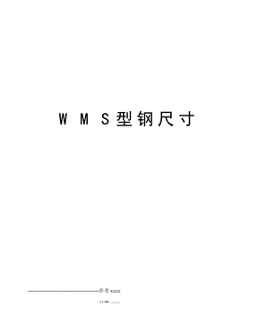 W M S型钢尺寸