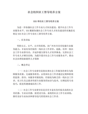 社会组织社工督导培养方案