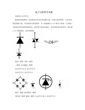 电子元件符号名称