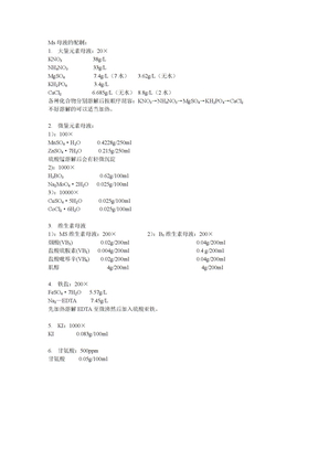 Ms母液的配制