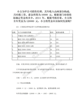 税收筹划案例