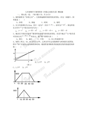 七年级数学下册《变量之间的关系》测试