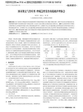 围术期支气管痉挛、哮喘急性发作的抢救护理体会-论文