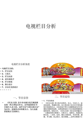 电视栏目分析
