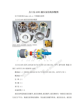 力士乐A4VG液压泵结构参数图