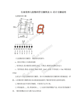 行业资料七段数码管引脚图及51芯片引脚说明