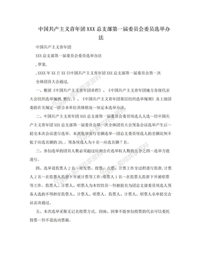 中国共产主义青年团XXX总支部第一届委员会委员选举办法