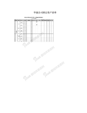 华强公司固定资产清单