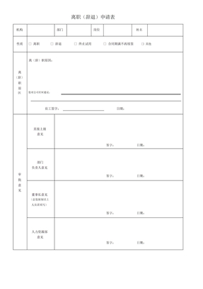 教育科技集团离职(辞退)申请表