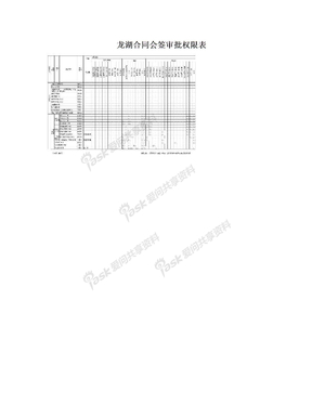 龙湖合同会签审批权限表