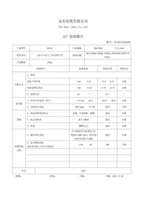 电缆检测报告