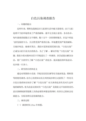 白色污染调查报告
