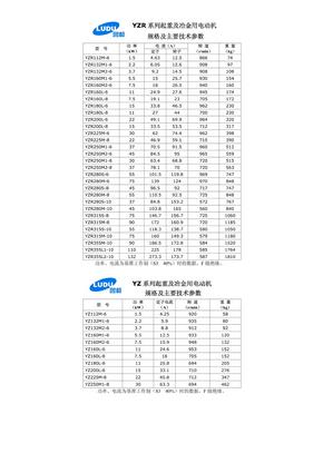 yzr电机参数