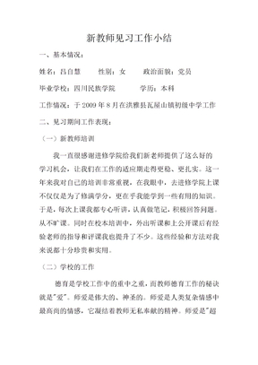 新教师转正定级总结表