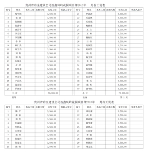 工资表样本