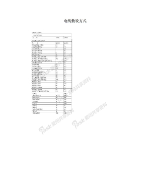 电线敷设方式