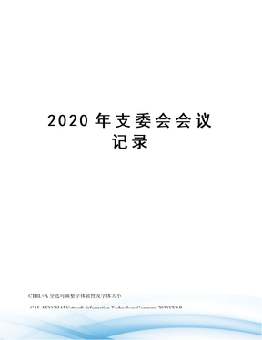 2020年支委会会议记录