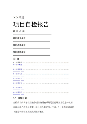 自检报告 模板