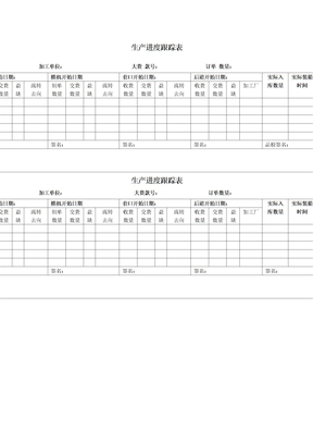 生产进度跟踪表