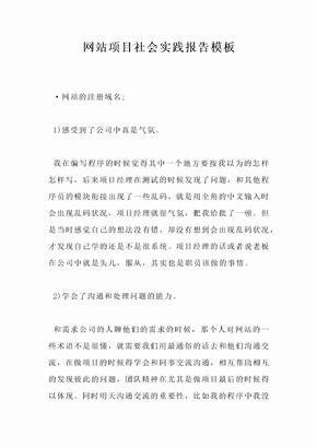 网站项目社会实践报告模板