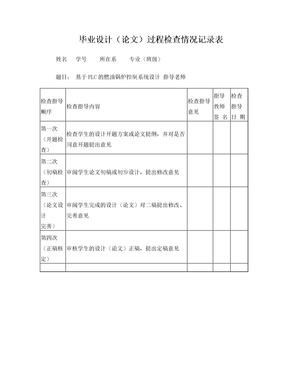 毕业设计(论文)过程检查情况记录表