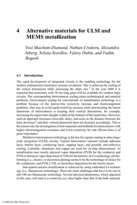 Alternative materials for ULSI and MEMS metallization
