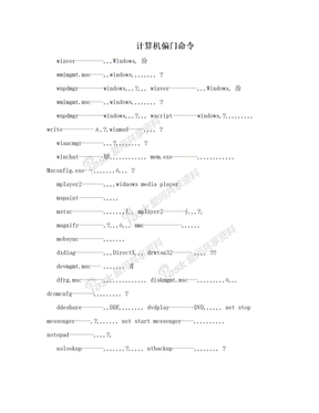 计算机偏门命令
