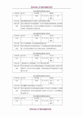 幼儿园教师家访记录表