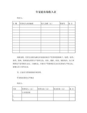 家庭农场支出表