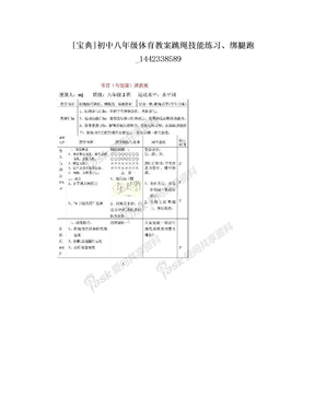 [宝典]初中八年级体育教案跳绳技能练习、绑腿跑_1442338589