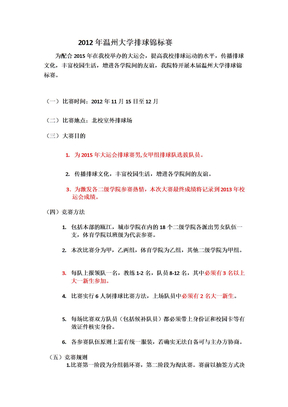 2012年温州大学排球锦标赛