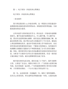 电子商务沙盘心得体会