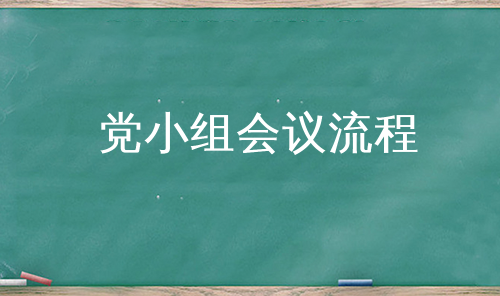 党小组会议流程