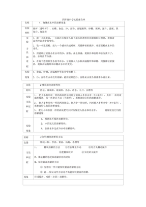 科学学生实验报告单