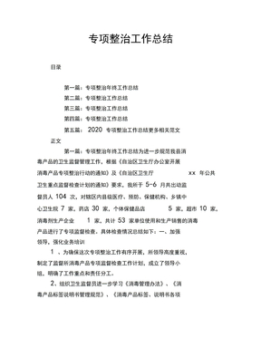 专项整治工作总结