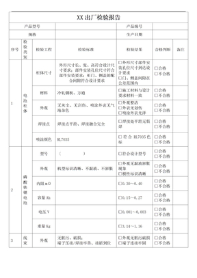 出厂检验报告