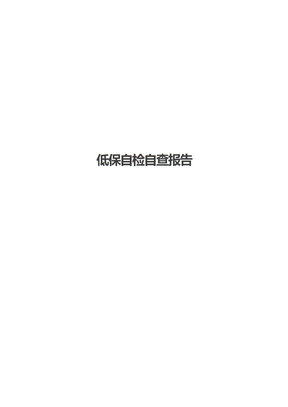 低保自检自查报告